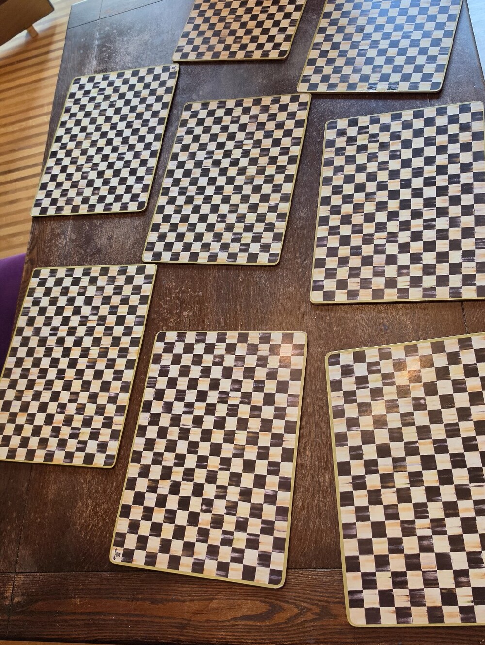 Mackenzie-Childs Court Check Cork Backed Placemat - Set Of 4. - Picture 3 of 5